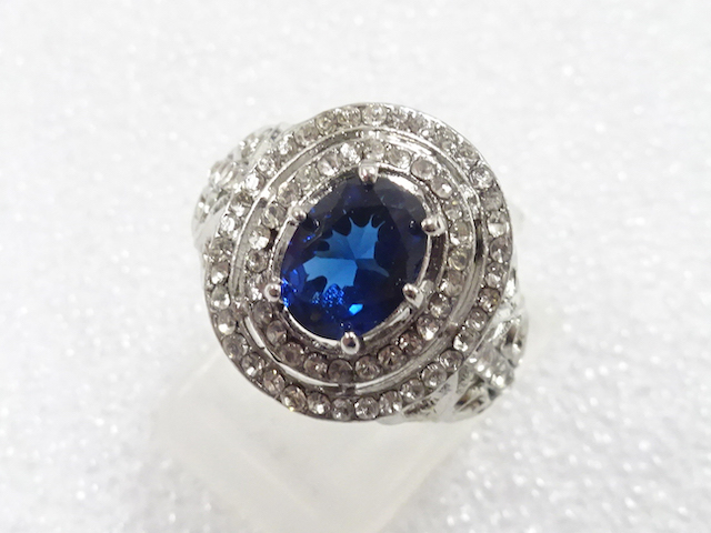 JAPANESE KIMONO / ANTIQUE COLORED STONE RING (SIZE 13.5)